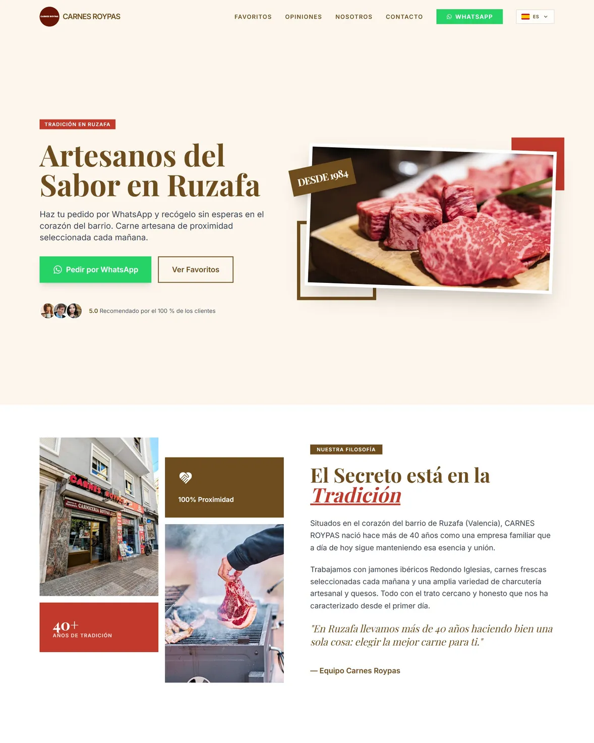 Captura de la web de Carnes Roypas